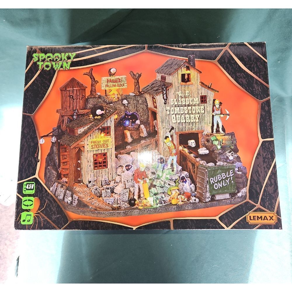 Lemax Spooky Town Tombstone Quarry Halloween Display